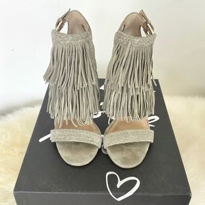 Banana Republic Bryce Fringe Heel in Olive